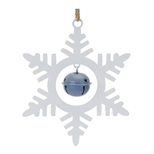 Melrose 86623 Snowflake with Bell Ornament, 6.5-inch Height, Iron