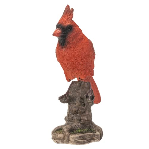 Pacific Trading Giftware Bouncing Cardinal on Stump Figurine, 6.69-inch Height, Tabletop Decoration