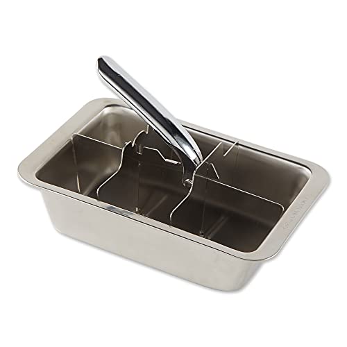 RSVP International Endurance Endurance Cocktail Collection Vintage Inspired, Retro Design, Ice Tray - Large Cube, Stainless Steel