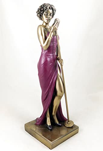 Unicorn Studio 12.25 Inch Female Singer Cold Cast Decorative Figurine, Bronze Color