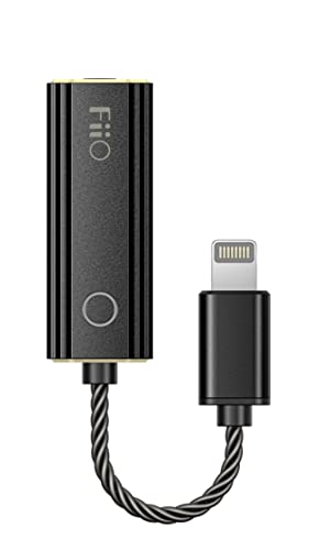 FiiO JadeAudio KA1 Headphone Amps Tiny Amplifier USB DAC High Resolution Lossless for Smartphone/PC/Laptop/Players(Lightning, Black)