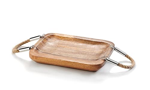Giftcraft 094570 Small Decorative Tray, 9.5-inch Length, Wood