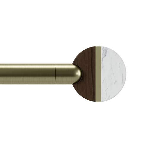 Umbra Lolly 1 Curtain Rod, Includes 2 Matching Finials, Brackets & Hardware, 36 to 72-Inch, Brushed Brass