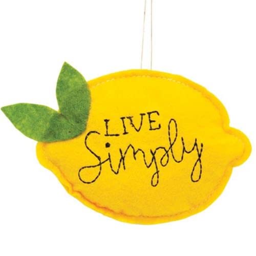 CWI Gifts Christmas Live Simply Felt Lemon Ornament Holiday Tree Decoration, Home Collection