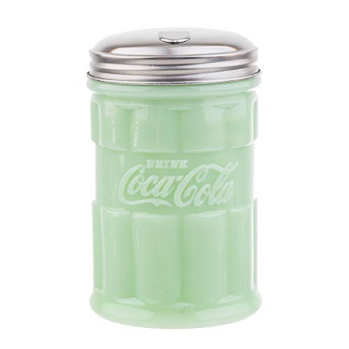 Tablecraft Coca-Cola Jadeite Sugar Pourer 3.25 x 3.25 x 5", Green (400403)
