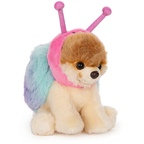 GUND The Worlds Cutest Dog Boo Itty Bitty Boo Snail #60 Stuffed Animal Plush, Pink and Blue, 5