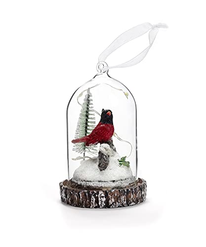 Giftcraft 682403 Christmas LED Christmas Dome DÁüácor, Cardinal, 4.13 inch, Glass and Resin