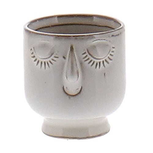 HomArt Small Celia Cachepot, 2.75-inch Height, Ceramic, Fancy White