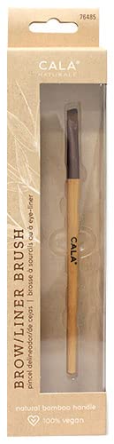 CALA. Cala Natural Bamboo Brown/Liner Brush Beveled Eyebrow and Eyeliner Brush Ideal for Ointments, Powders and Creams Ergonomic Bamboo Handle 1 Piece