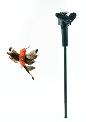 Midwest Design Touch of Nature 4-Piece Garden Solar Hummingbird on Stake, Assorted Colors