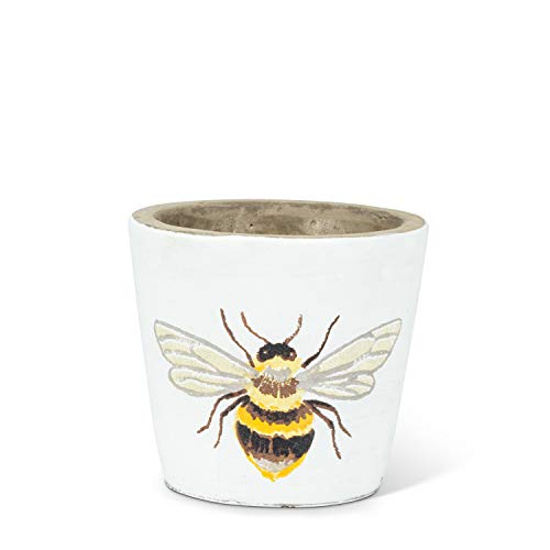 Abbott Collection  27-BEATRICE-523-XS Xs Single Bee Planter-3" H, 3 inches H, White
