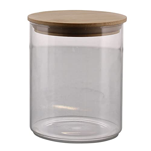 HomArt 6234-0 Finn Canister Glass with Wood Lid, Medium