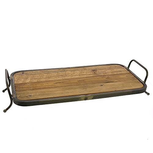 HomArt 5164-0 Catalina Rectangular Tray, 20.50-inch Length, Wood and Metal