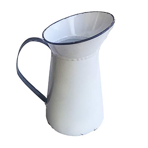 CTW White Distressed Enamelware Look Small Milk Pitcher