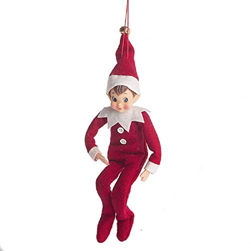 Ganz Boy Elf Red 3 x 12 Inch Fleece Hanging Christmas Ornament