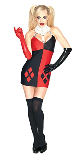 Rubie's Secret Wishes DC Comics Super Villain Harley Quinn Costume, Red/Black, Medium