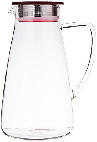 FORLIFE 838-A-CRB Flask Glass Jug Iced Tea Pitcher, 64 oz, Cranberry