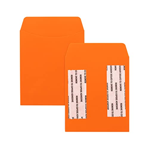 Hygloss Products, Inc Library Card Pockets Perfect for Classroom, Arts & Crafts & Much More-Self-Adhesive-3.5” x 5”, Orange, 30 Count