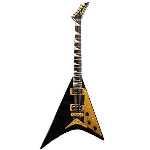 AXE HEAVEN RR-085 Randy Rhoads Black and Gold Concorde Flying V Mini Guitar