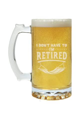 Carson Home Retired Beer Mug, 7.25-inch Height, Holds 26.5 oz., Glass