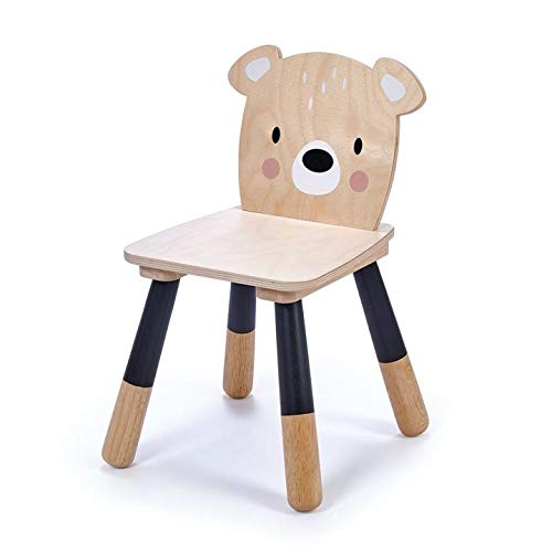 Tender Leaf Toys - Forest Table and Chairs Collections - Adorable Kids Size Art Play Game (Forest Bear Chair) for Age 3+