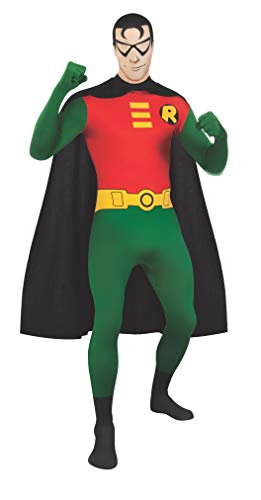 Rubie's DC Comics Adult Robin 2nd Skin Zentai Super Suit, Green/Red, Large Costume
