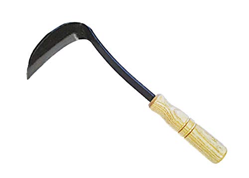 Zenport J6040 Clad Moon Weeding Sickle, Forged Carbon Steel, Wood