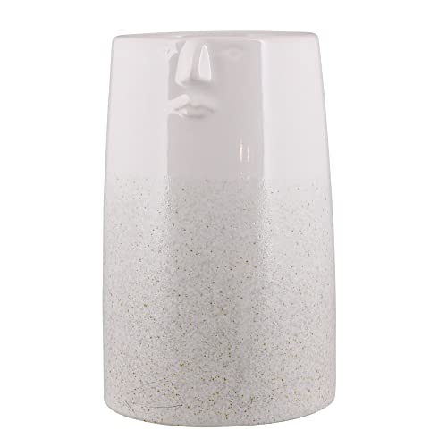 HomArt Jean with Face White Vase, 7.50-inch Height, Ceramic, Large