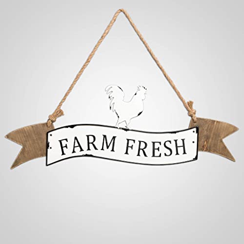 Lipco Wood Farm Fresh Chicken Plaque, 24-inch Length, Home Decoration