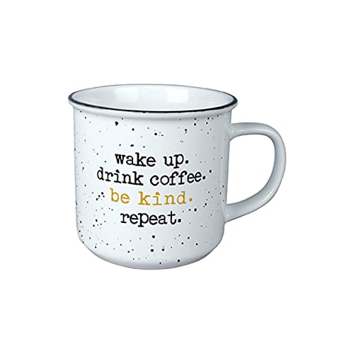 Carson Home, Decorative Vintage Mug for Coffee Latte Tea Hot Cocoa, Ideal Gift, Microwave and Dishwasher Safe, Be Kind Vintage Mug 13oz