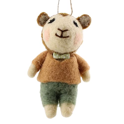 Homart 9595-0 Boy Lamb Ornament, 5-inch Height, Felt