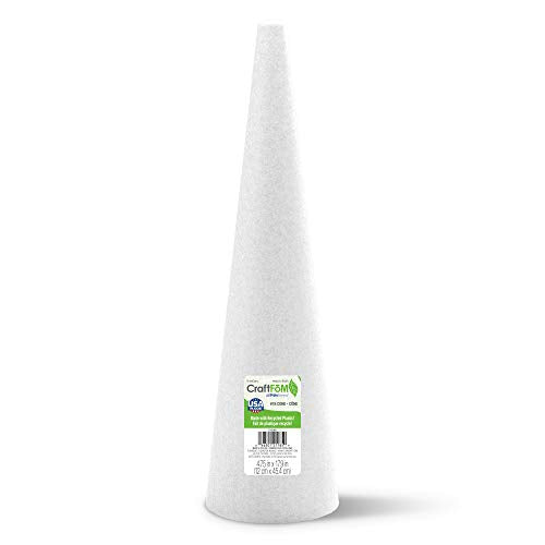 FloraCraft Styrofoam Cone 4 7/8 x 17 7/8 in. White