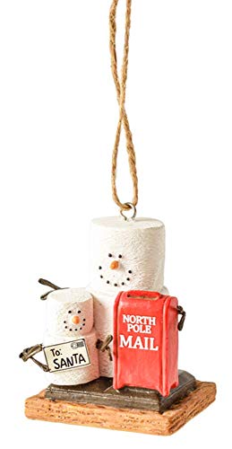 Ganz MX179681 S'Mores Letters to Santa Figurine Hanging Ornament, 2.5 Inches Height, Multicolor