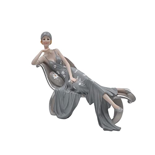 Comfy Hour Glamour Victorian Style Lady Lying On Chair Figurine, Elegance Lady Collection,Resin , 9-inch Height