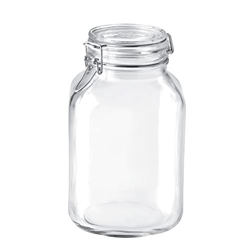 Bormioli Rocco Fido Glass Square Jar, 3 Liter