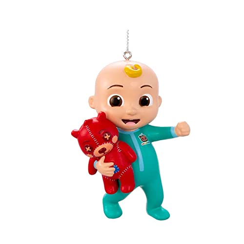 Kurt Adler Cocomelon Blow Mold Christmas Ornament - Baby JJ Character with Teddy Bear Holiday Decoration
