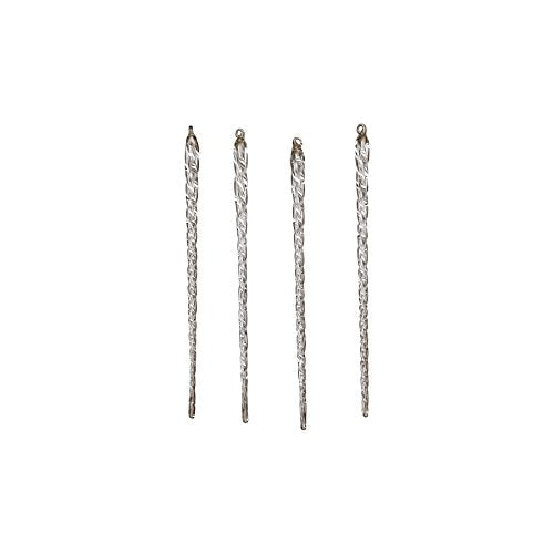 Gerson GER Set of Four 10 Inch High Spun Glass Clear Christmas Icicle Ornaments