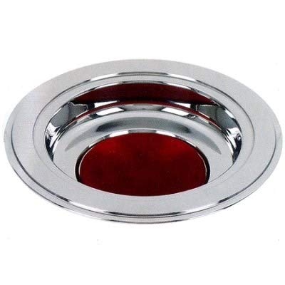Christian Brands Silver Tone Offering Plates (Burgundy Felt Pad)
