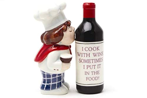 Pacific Trading Giftware Wine Chef Waiter Magnetic Salt & Pepper Shakers