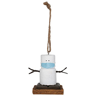 Ganz MX182391 S'Mores with Face Mask Decorative Hanging Ornament, 2.5 Inches Height, Multicolor