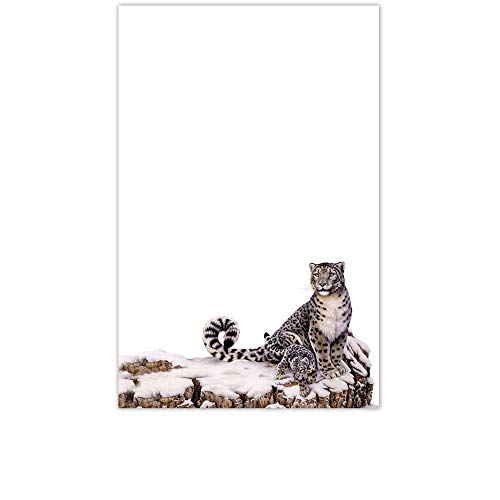 Yay Novelty YaYstationery Notepads - Memo Pads - Scratch Pads - Writing Pads - Illustrated Notepads - 5.5 x 8.5 inches - Thick Premium Paper - Printed Notepad - Snow Leopard