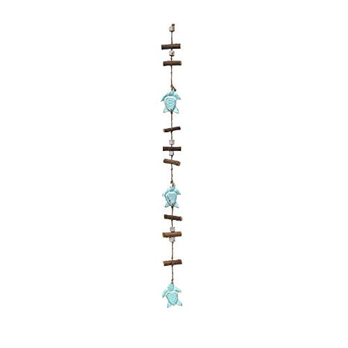 Beachcombers B22296 White Washed Turquoise Turtle Drop, 37-inch High