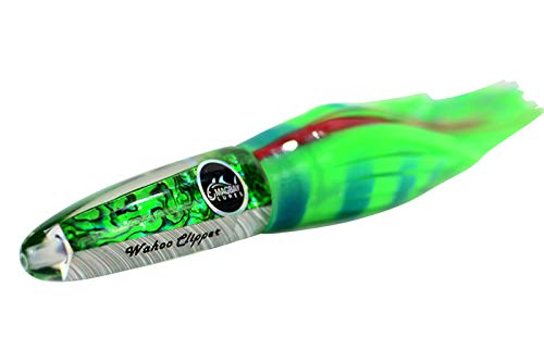 MagBay Lures High Speed Wahoo Lures - Wahoo Clippers (Green, Rigged with Trolling Weight)