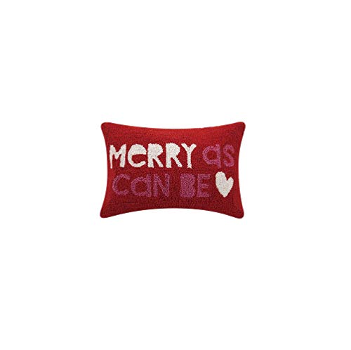 Peking Handicraft 31APS51C18OB Merry As Can Be Hook Pillow Poly Filled, 18-inch Length, Wool and Cotton