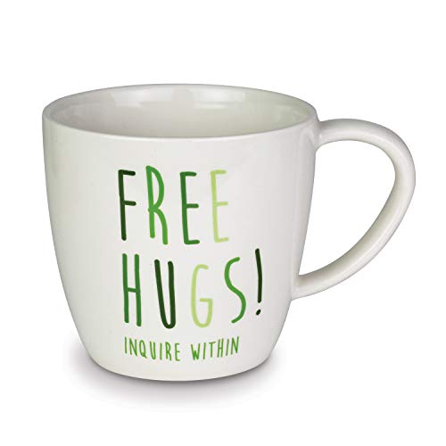 Enesco 6003677 Our Name is Mud Free Hugs Cactus Figurine Coffee Mug, 16 oz, White