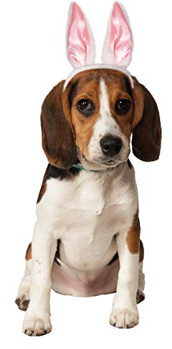 Rubie's Bunny Ears for Your Pet, Medium/Large, White Pink