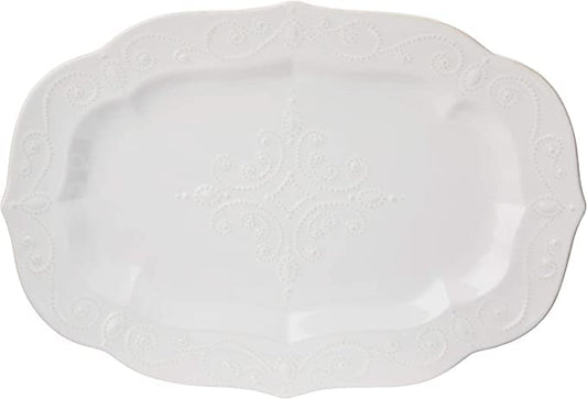Lenox French Perle Carved Turkey Platter, 6.39, White