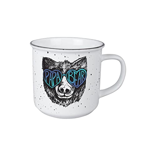 Carson Home, Decorative Vintage Mug for Coffee Latte Tea Hot Cocoa, Ideal Gift, Microwave and Dishwasher Safe, Cool Papa Bear Vintage Mug 13oz