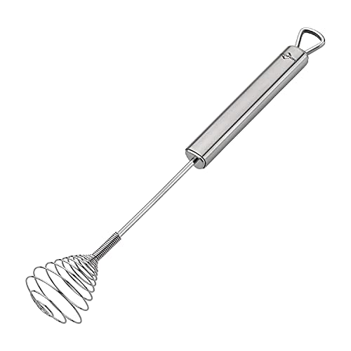 Frieling Küchenprofi Stainless Steel Parma Push Whisk, Hand Whisk for Eggs, Batter, and Dough, Metal Whisk for Kitchen Use, 11 Inches