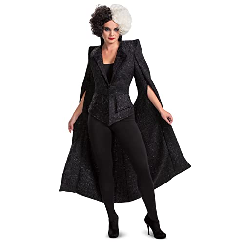 Disguise Women's De Vil, Official Disney Cruella Live Action Movie Finale Costume Outfit, Black, XL (18-20)